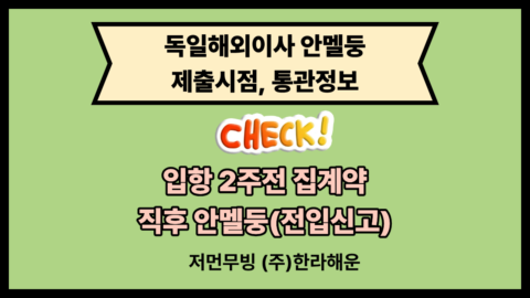 독일해외이사 안멜둥 체크사항